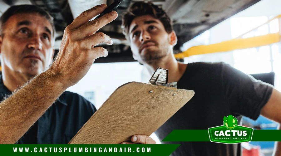Professional plumbing maintenance inspection