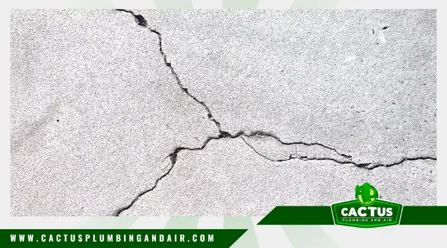 Foundation crack due to slab leak