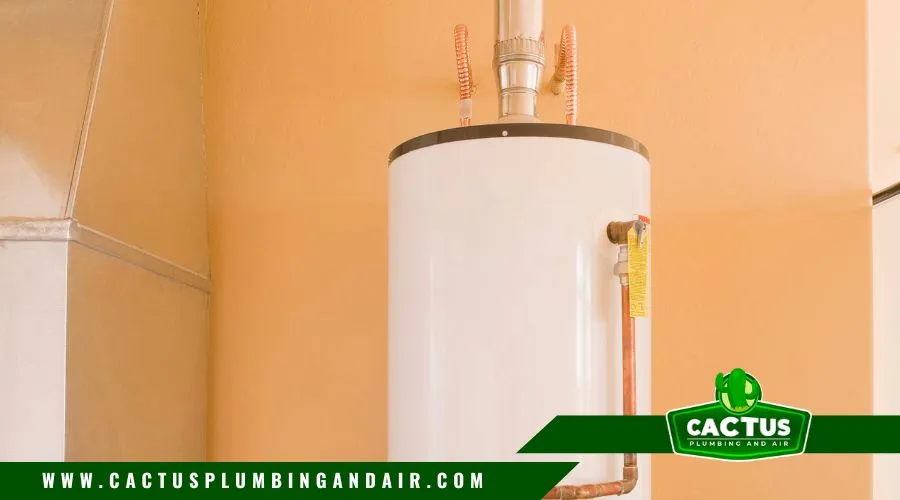 plumber inspecting water heater