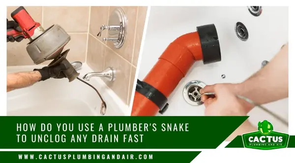 Close-up of a plumber's snake showing manual and electric versions