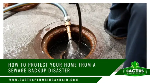 Technician performing sewer line inspection