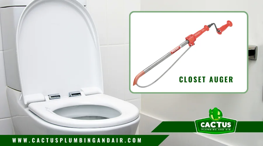 Closet auger for clogged toilet
