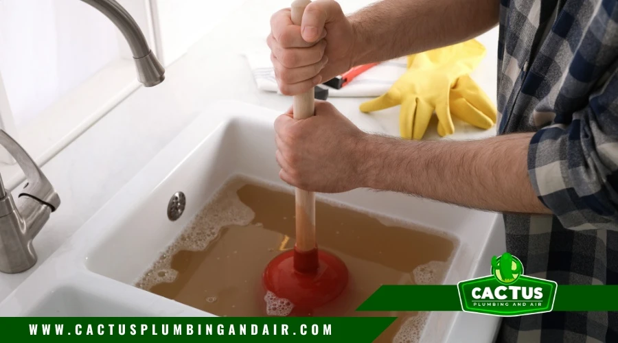 Water backing up in kitchen sink drain