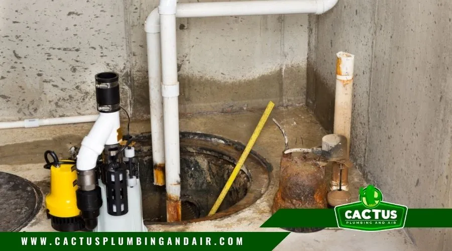 Replacing the old sump pump in a basement