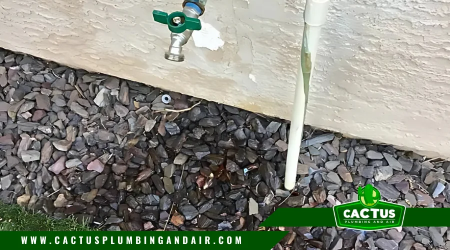 Leaking outdoor faucet wasting water